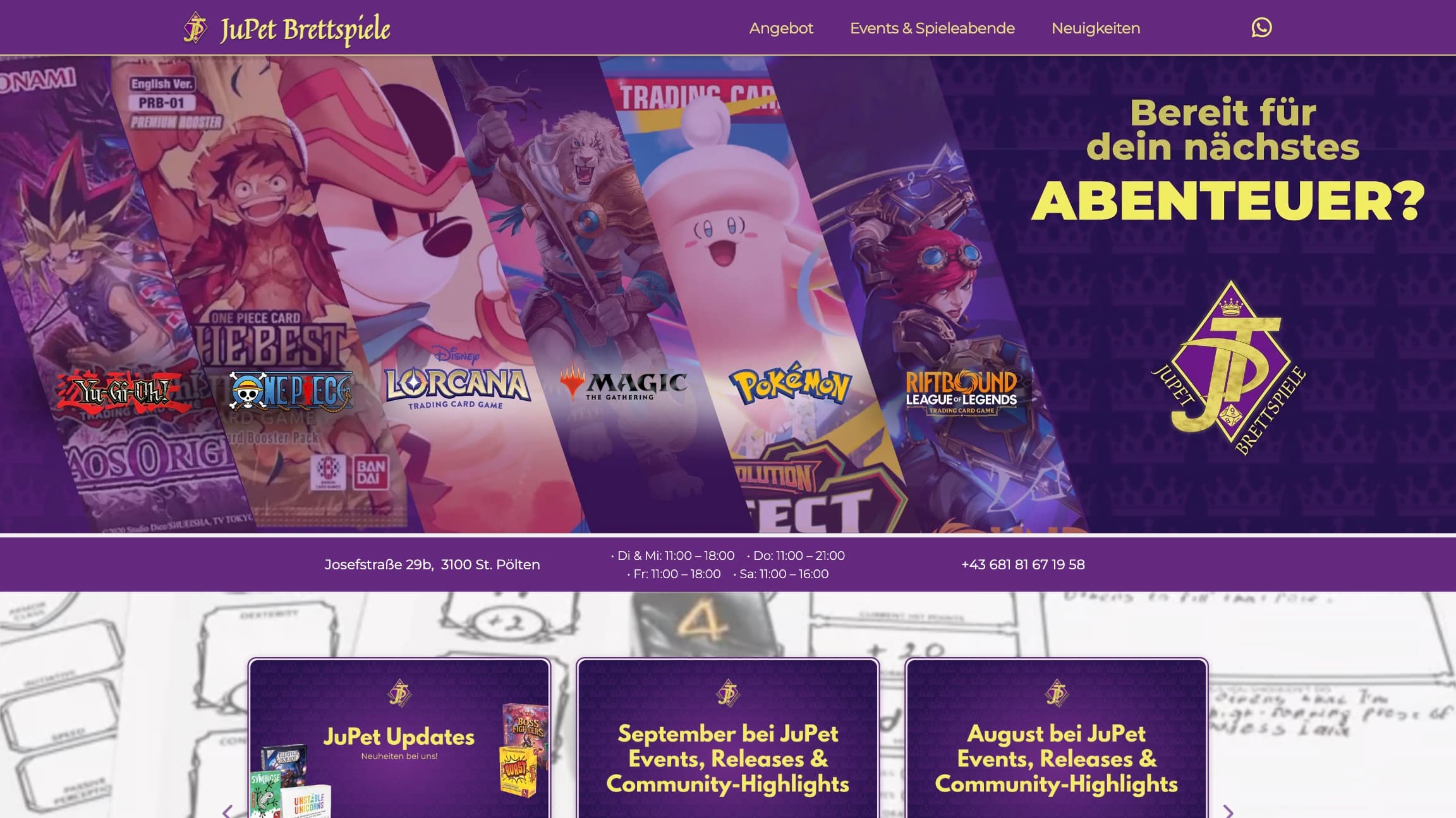 Beispiel eines erfolgreich umgesetzten Website-Projekts von Optimized-Web für den Kunden JupetBrettspiele