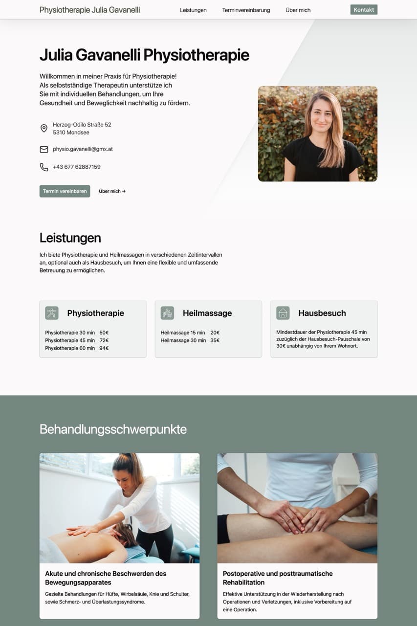 Projekt: Physio (Landingpage) - Referenz von Optimized-Web